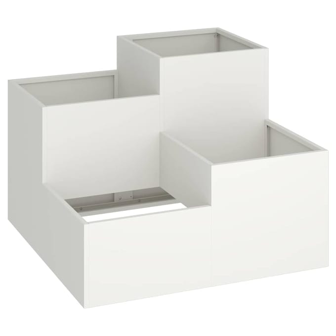 vidaXL Plantenbak Wit 100 x 100 x 60 cm Staal