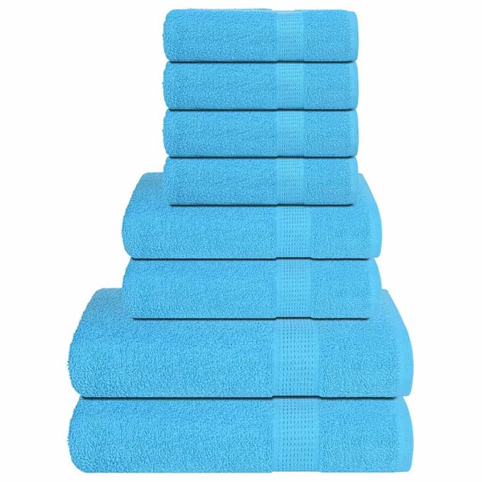 vidaXL - 8-delige - Handdoekenset - FROGN - 360 - g/m² - turquoise