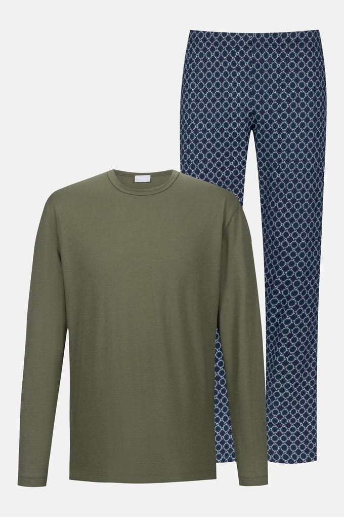 Pyjama lang Serie Sleek Circles Black Forest Green