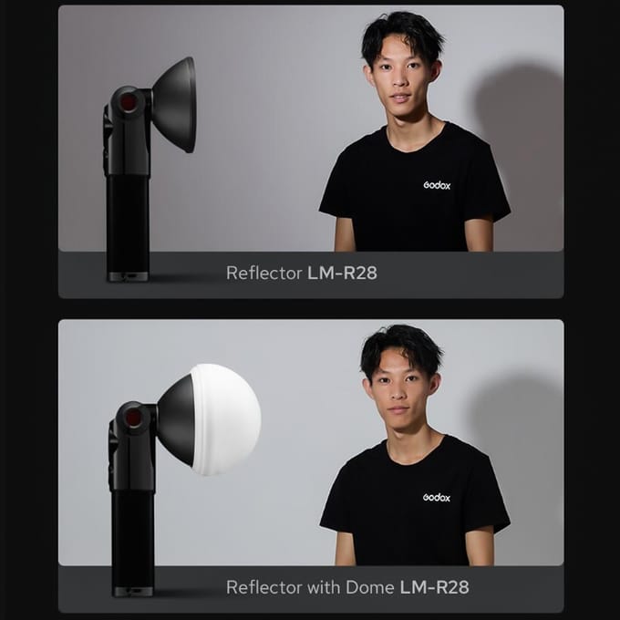 Godox LM-R28 flitsreflector met siliconen koepeldiffuser compatibel met Godox Lux Master Retro zwart