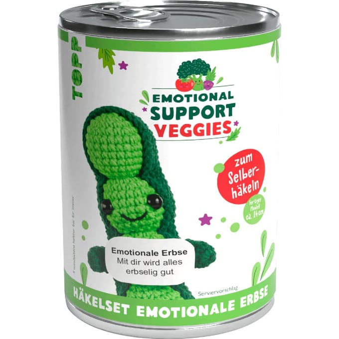 Haakset "Emotional Support Veggies" - Erwt