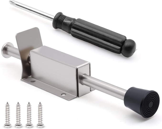 Deurstopper Voetbediening Roestvrij Staal Rubberen Buffer Schroeven - Metalen Deurstopper Binnen Buiten Balkondeur