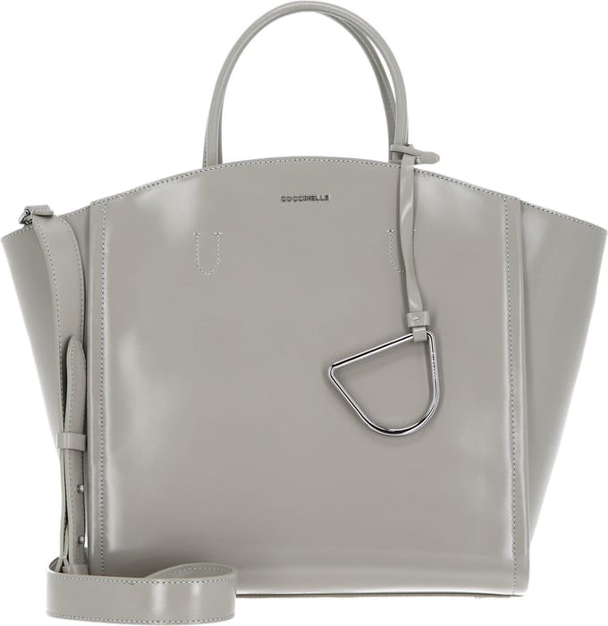 COCCINELLE Leren Handtas Schoudertas Narcisse Shiny Handbag Gelso Beige