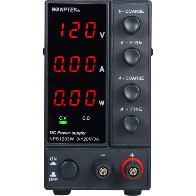 WANPTEK NPS1203W 0-120V 0-3A Schakelende DC-voeding 3 cijfers Display LED Hoge precisie US Plug zwart