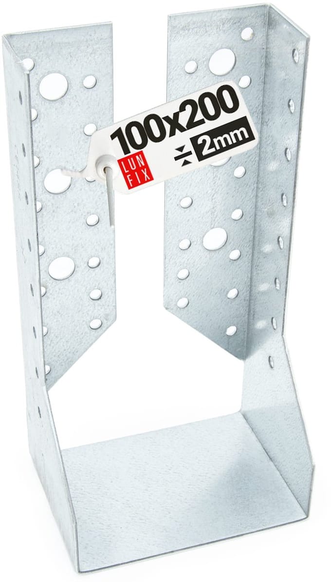 Balkenschuh Typ B - 100x200mm - Verzinkt 2 mm - Holzbalkenverbinder