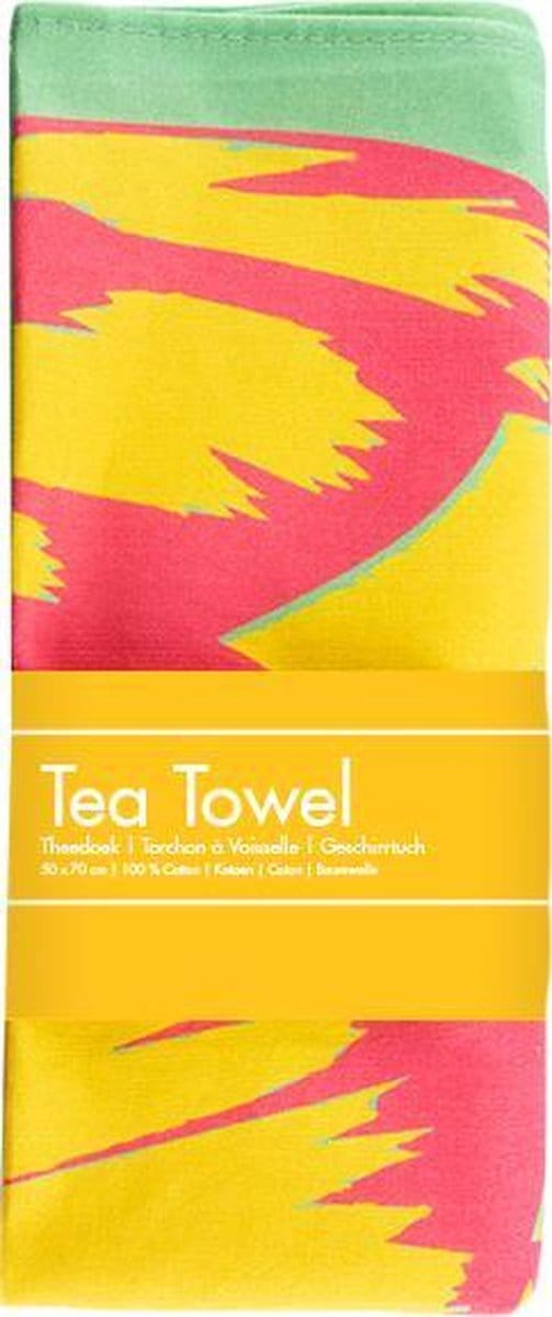 Theedoek Tulp pop line groen 50 x 70 cm
