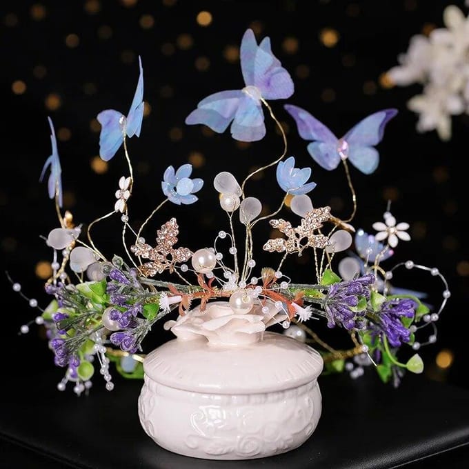 Luxe cristal perle bandeau bandeau diadème papillon fleur feuille bandeau diadème mariée mariage cheveux accessoires bijoux diadème rose
