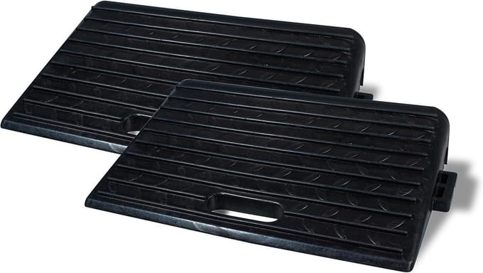 Set van 2 Rubberen Oprijplaten 100mm Hoog met Handvatten