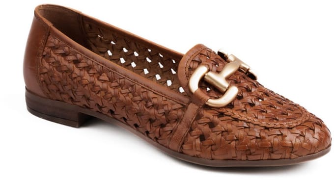 5PM Matera Sassi Loafer Dames Leer Cognac Gevlochten