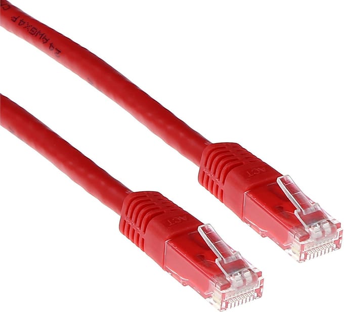ACT Rode 1 meter U/UTP CAT6 patchkabel met RJ45 connectoren IB8501