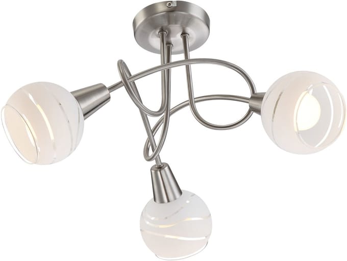 Plafondlamp Globo Elliot - Nikkel mat - Gesatineerd