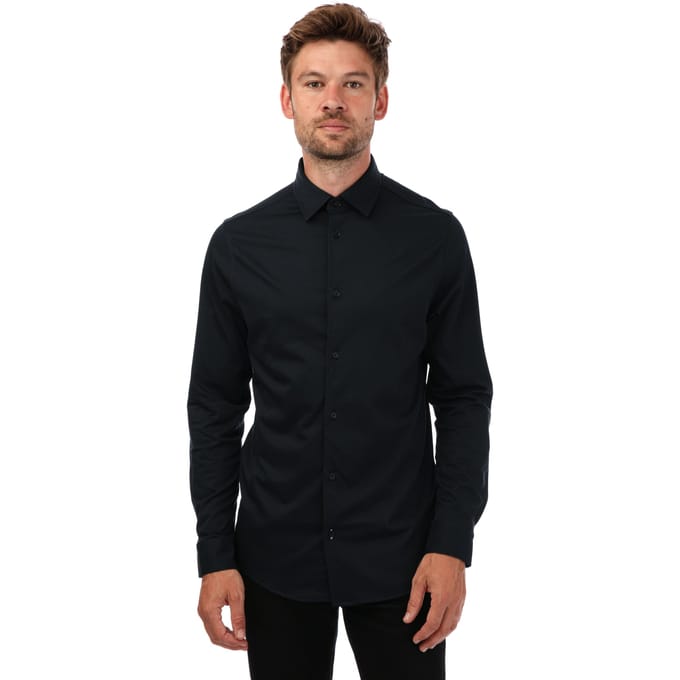 Ted Baker Marros overhemd met lange mouwen voor heren, marineblauw