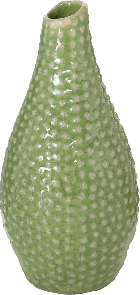 Grappig vaasje met reliëf groen