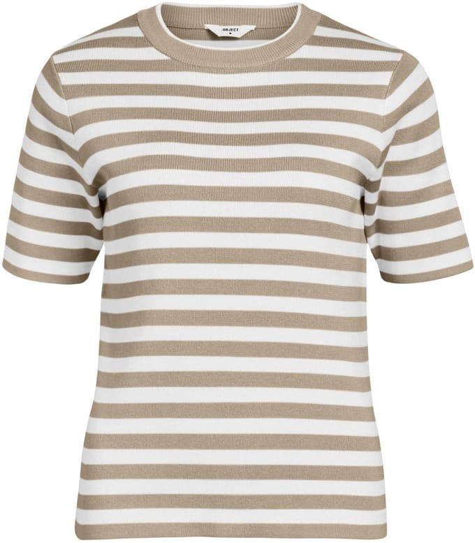 Object Objester S/s New Knit Pullover Tops & T-shirts Dames - Shirt - Wit - Maat XS