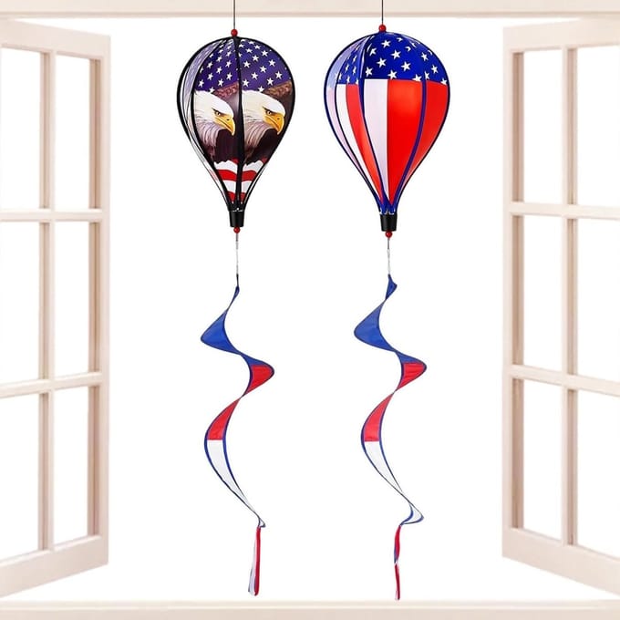 Ballon Windspinner - Luchtballon Decoratie - Tuin Verfraaien - Set van 2 - 109 cm - Multicolor