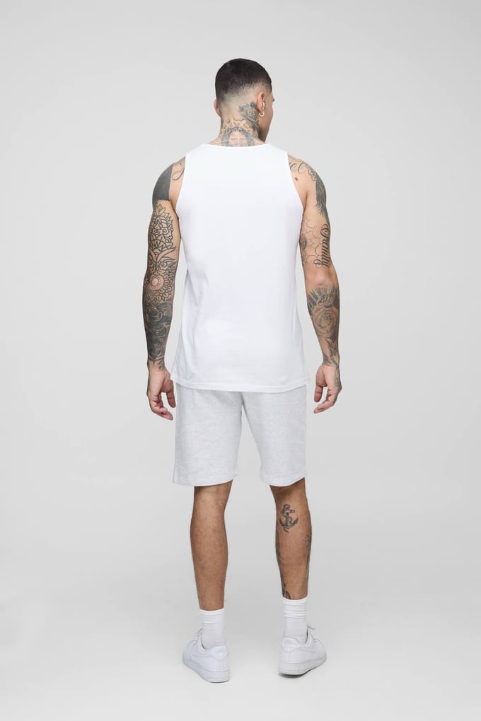 Tall Regular Fit Essential Vest | White | Size Small