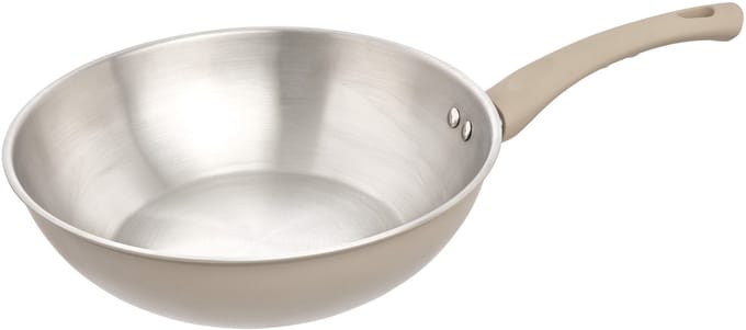 5Five wokpan Paris - D28 cm - RVS - aluminium - beige/zilver - pannen - alle warmtebronnen
