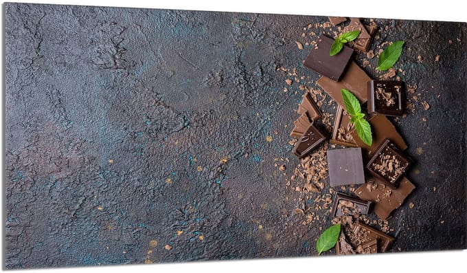 TMK ArtDeko - Glasplaat Beschermer - 90x52 cm - Chocolade - Geharde Glas