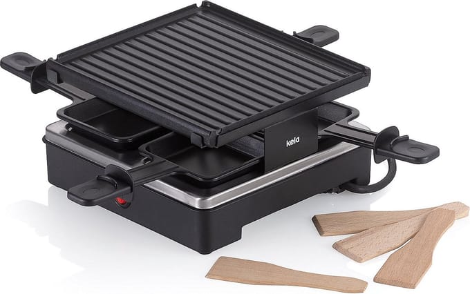 Kela Keuken - Geneva Racelette Grillplaat - Kunststof - Zwart