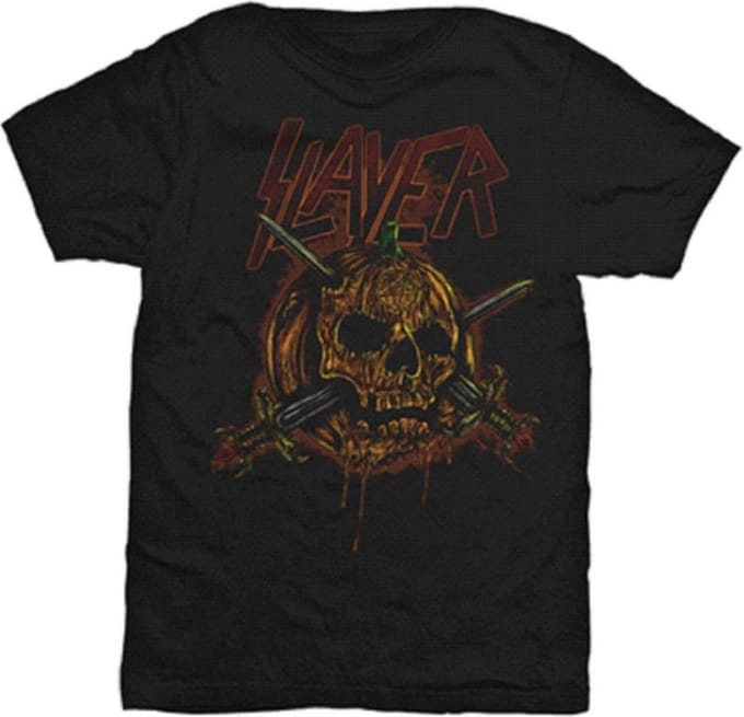Slayer Skull Pumpkin Men's Black T Shirt: Medium