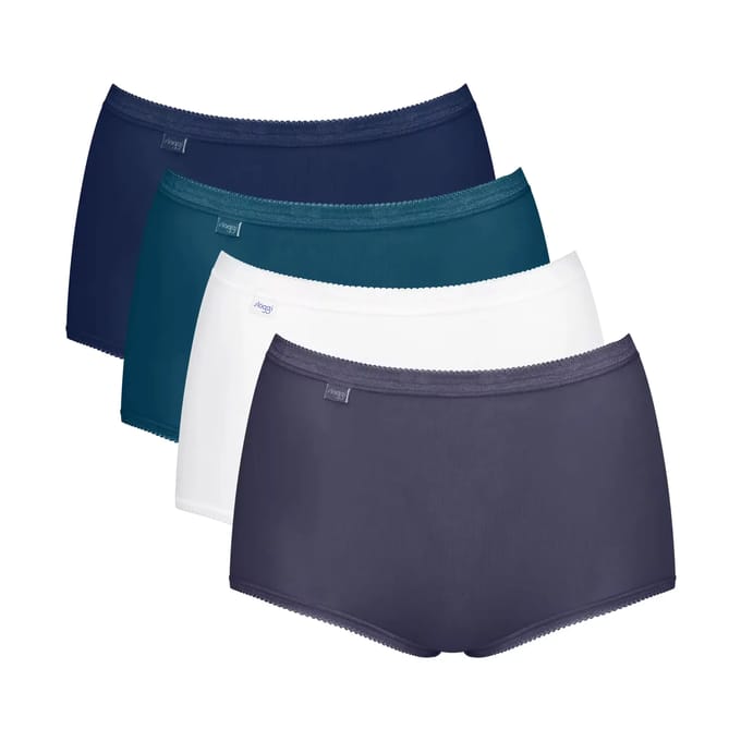 Sloggi Basic+ Maxi C4P Dames Onderbroek - BLAUW WIT COMBINATIE