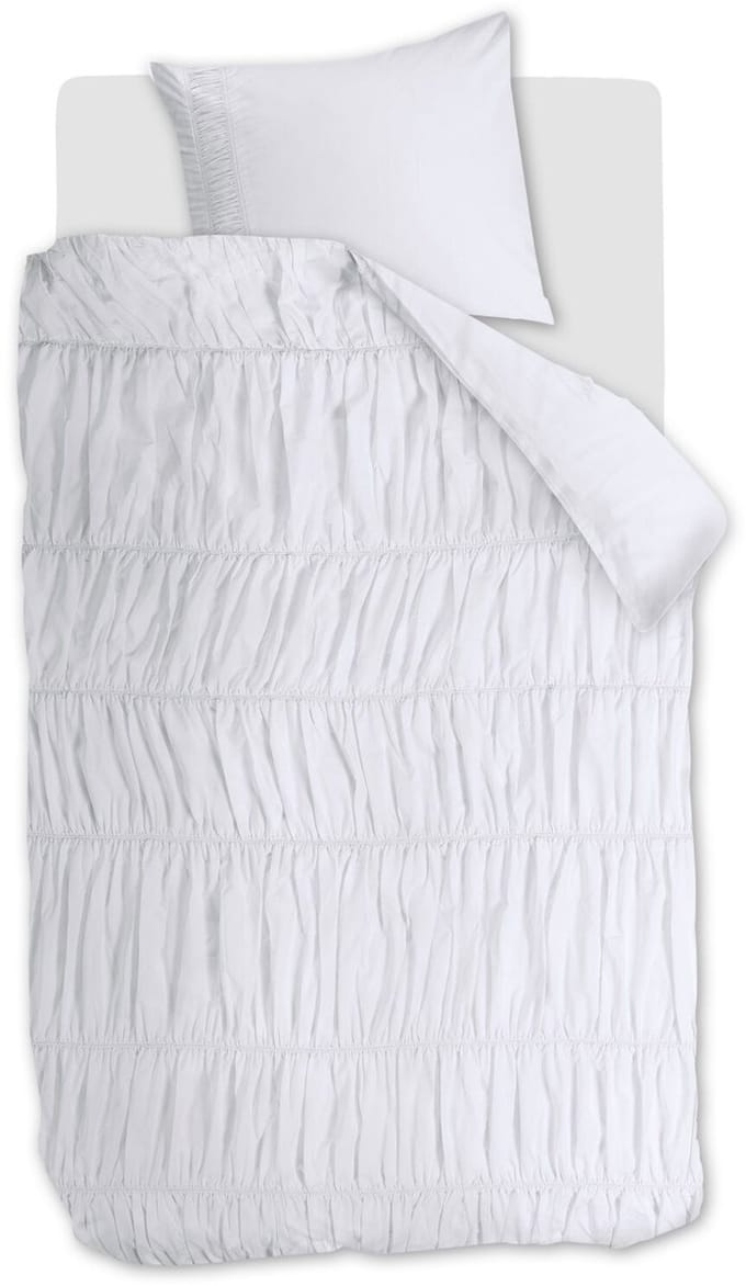 Rivièra Maison Ruffle dekbedovertrek - Eenpersoons - 140 x 200/220 cm - Wit