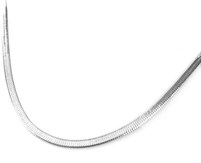 Platte Slangenketting - Roestvrij Staal - Stalen Ketting - 45cm