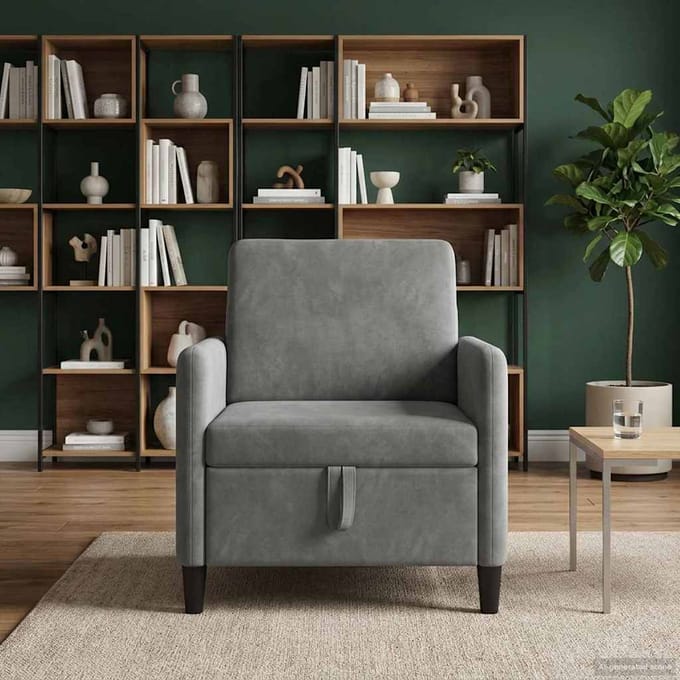 vidaXL - Sofa - met - Opbergruimte - Donkergrijs - 72 - x - 78 - x - 87 - cm - Polyester