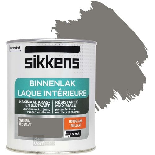 Sikkens - Binnenlak Hoogglans - Steengrijs - 750 Ml