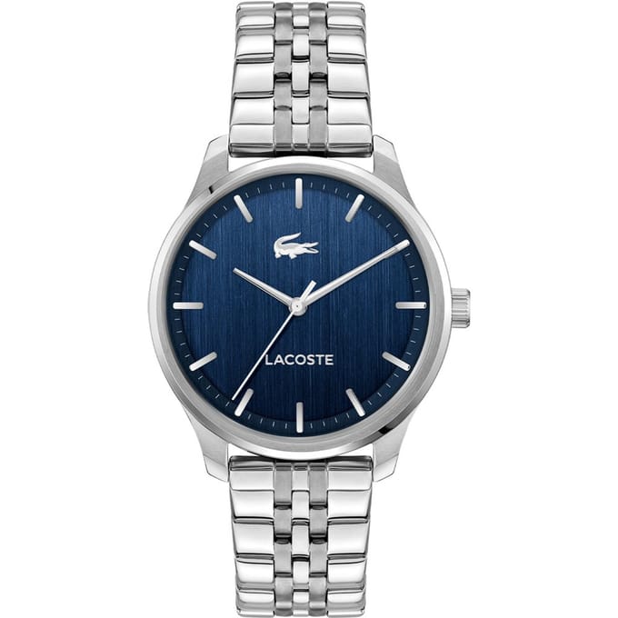 Lacoste LC2011478 Lisbon Staal Blauw 42mm
