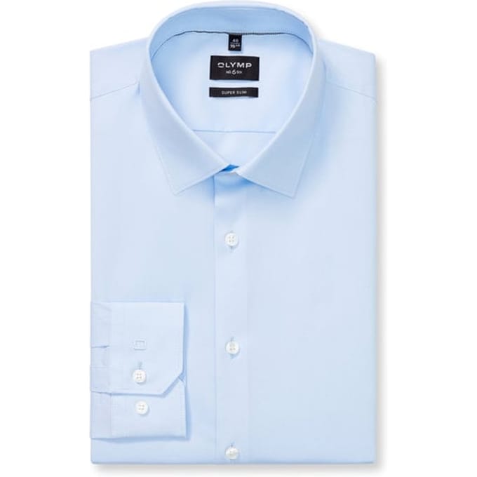 OLYMP No. Six Overhemd, Super Slim, Urban Kent, Blauw