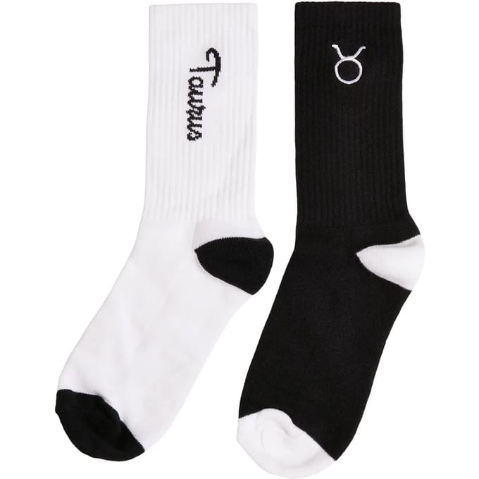 Mister Tee - Taurus Zodiac 2Pack Sokken - 39/42 - Zwart/Wit