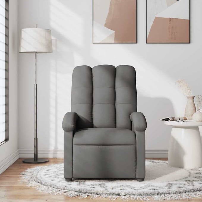 Vidaxl Klapbare Massagestoel, Donkergrijs, Bekleed met Stof