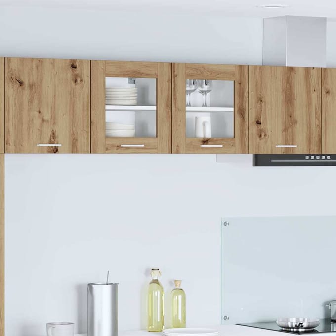 vidaXL - Hangkast - 2 - st - Artisanaal - eiken - 40 - x - 31 - x - 40 - cm - Bewerkt - hout