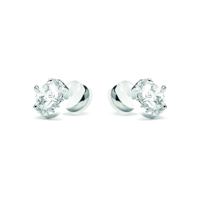 Boucles d'oreilles - LUXENTER - Shog Medium - Zircone brillante - Finition argentée - Plaqué rhodium gray