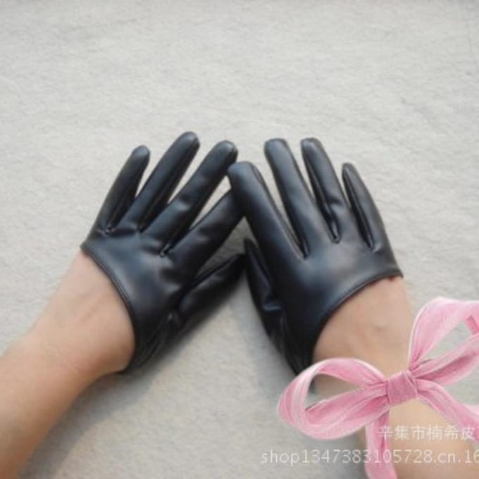 Gants DS performance danse demi-paume imitation cuir pour hommes et femmes blanc