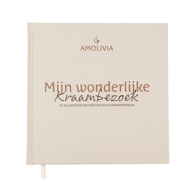 Amolivia Kraambezoekboek - Kraamboek - Kraamvisite invulboek - Crème