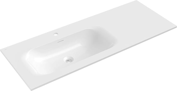 Mexen Vela inbouw wastafel links 121 x 46,5 cm, glanzend wit - 25231200L