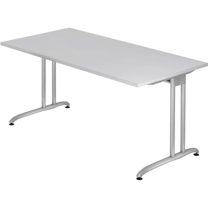 Bureautafel TARA, C-poot, rechthoek, B 1600 x D 800 x H 720 mm, lichtgrijs