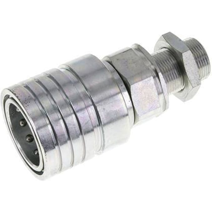 Stalen DN 25 Hydraulische Koppeling Snelkoppeling 18 mm L Knelring Schotkoppeling ISO 7241-1 A/8434-1 D 34.3mm