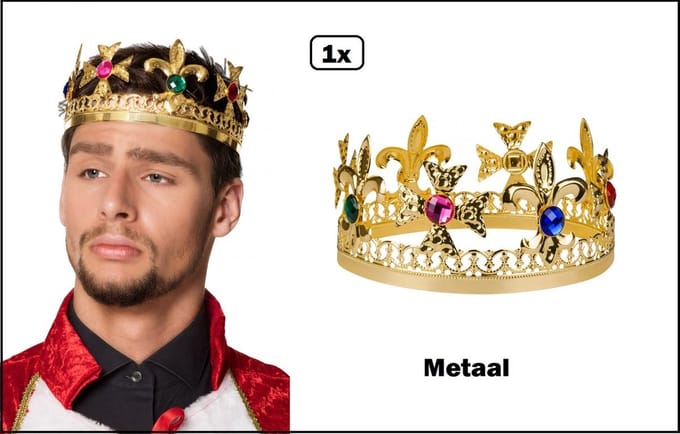 Luxe Koningskroon goud met diamanten