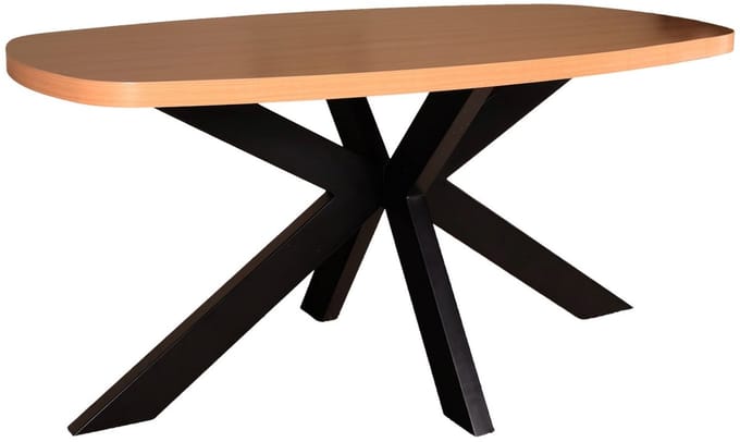 Eettafel Leco deens ovaal 160cm eiken melamine ovale tafel eetkamertafel