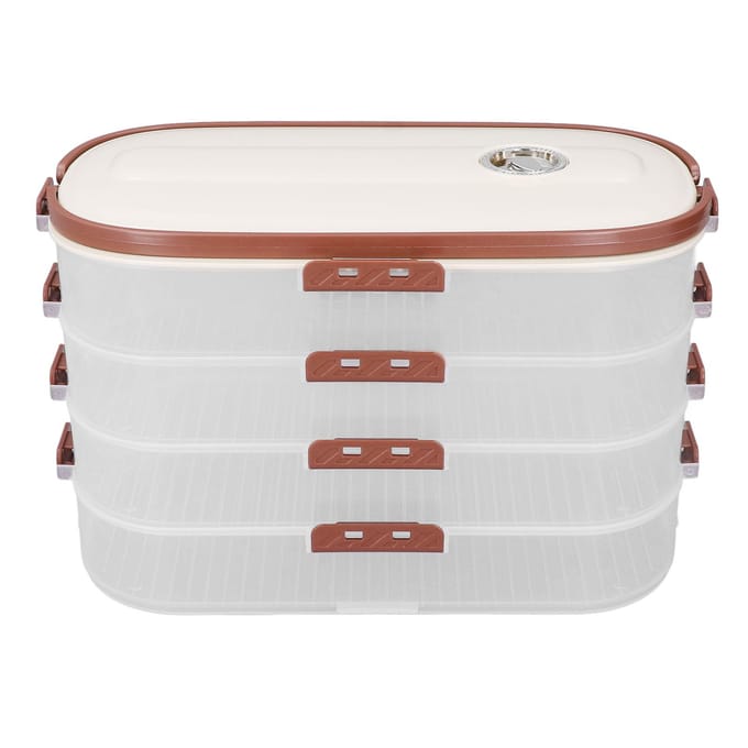 Dumpling Diepvries Opbergdoos Multifunctioneel 4 Lagen Voedselkwaliteit PP Koekjes Opbergcontainer L white