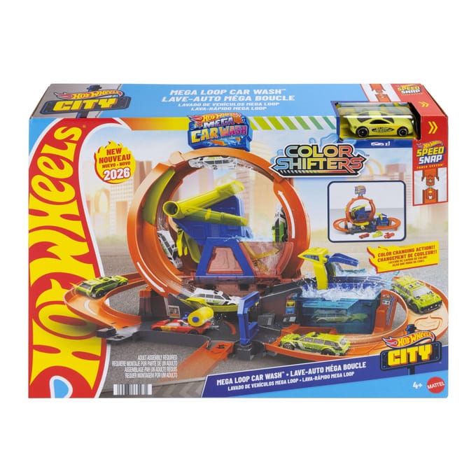 Hot Wheels City Mega Autowasserette met looping - Speelgoedbaanset