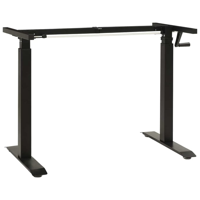 vidaXL - Bureau - Zwart - en - natuurlijk - 120 - x - 60 - cm - Massief - Eikenhout