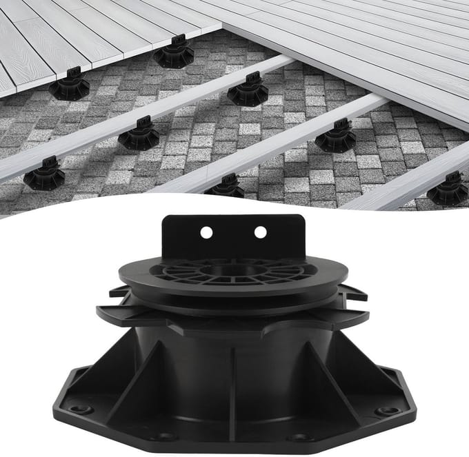 10x Verstelbare Terrasconstructie 75-145mm Matte Afwerking Hellingsverstelling 0-5% Composiet Voor Houten En WPC Vloeren