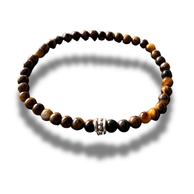 Armband -natuursteen - Tiger-Eye - tijgeroog - 4 mm 18,5 cm