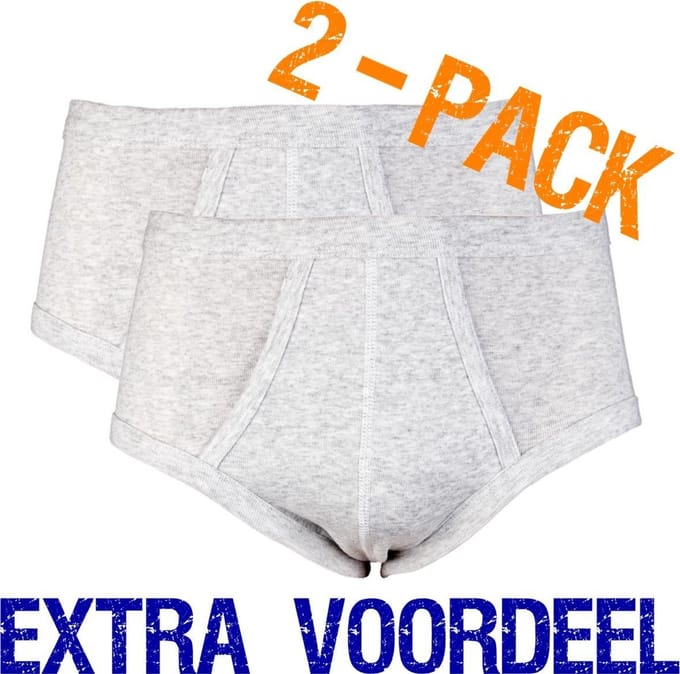 Beeren heren slip - maat L - 2-pack - grijs melee