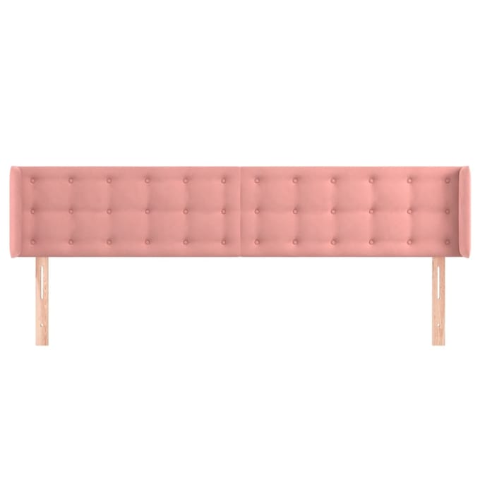 vidaXL - Hoofdbord - met - randen - 163x16x78/88 - cm - fluweel - roze