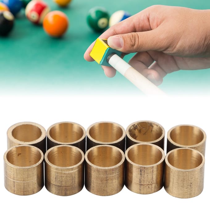 10 stuks Biljart Keu Messing Tip Snooker Koperen Pool Ferrule Reparatiegereedschap Accessoires 9MM Zonder Tanden beige